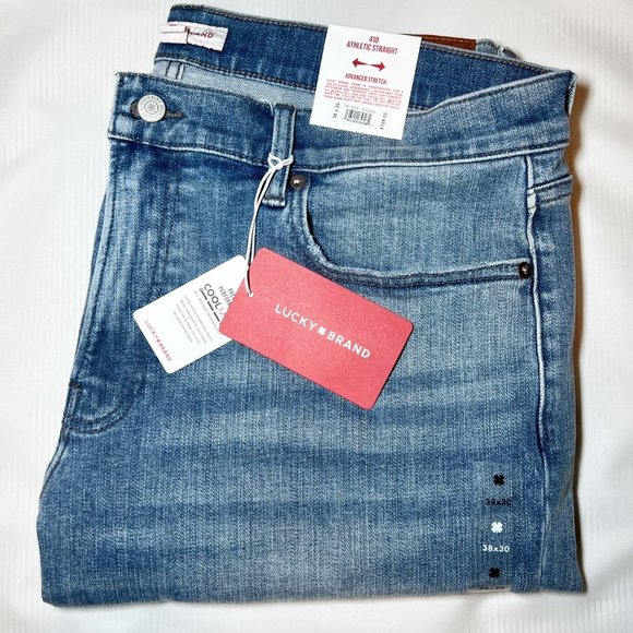 NWT 38x30 Lucky Brand Men's 410 Athletic Straight Premium Coolmax Stretch Jean - Picture 4 of 4